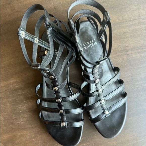 Stuart Weitzman - Caesar Leather Gladiator Sandas - Black Leather - Size 7 - Picture 3 of 7